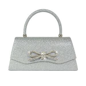 Evening Bag Sparkly Bow Clutch Purse Wedding Party Purses Glitter C ^_^